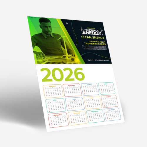 Calendário de Parede | 36x50cm | 4/0 | UV 1/0